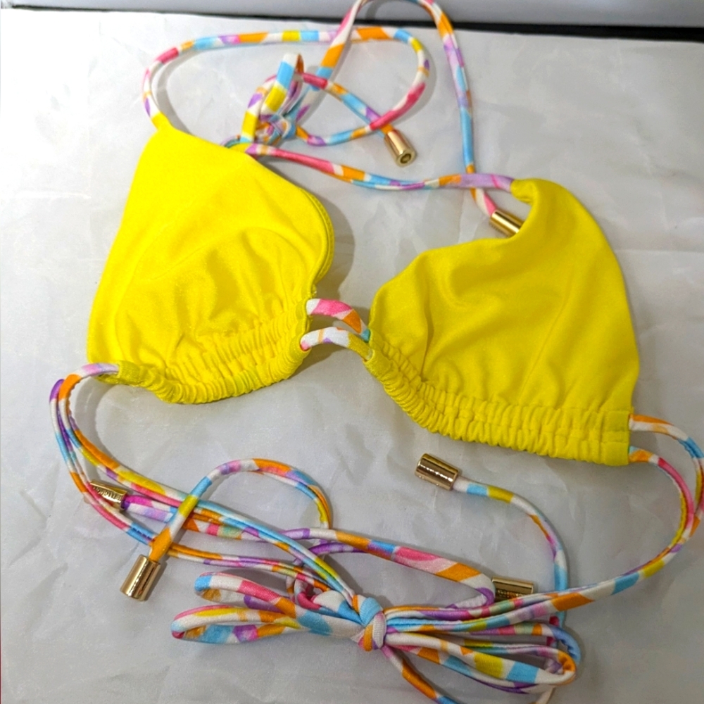Hello Molly Yellow Triangle String Bikini - Picture 3 of 4
